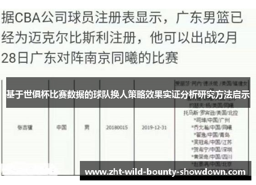 基于世俱杯比赛数据的球队换人策略效果实证分析研究方法启示